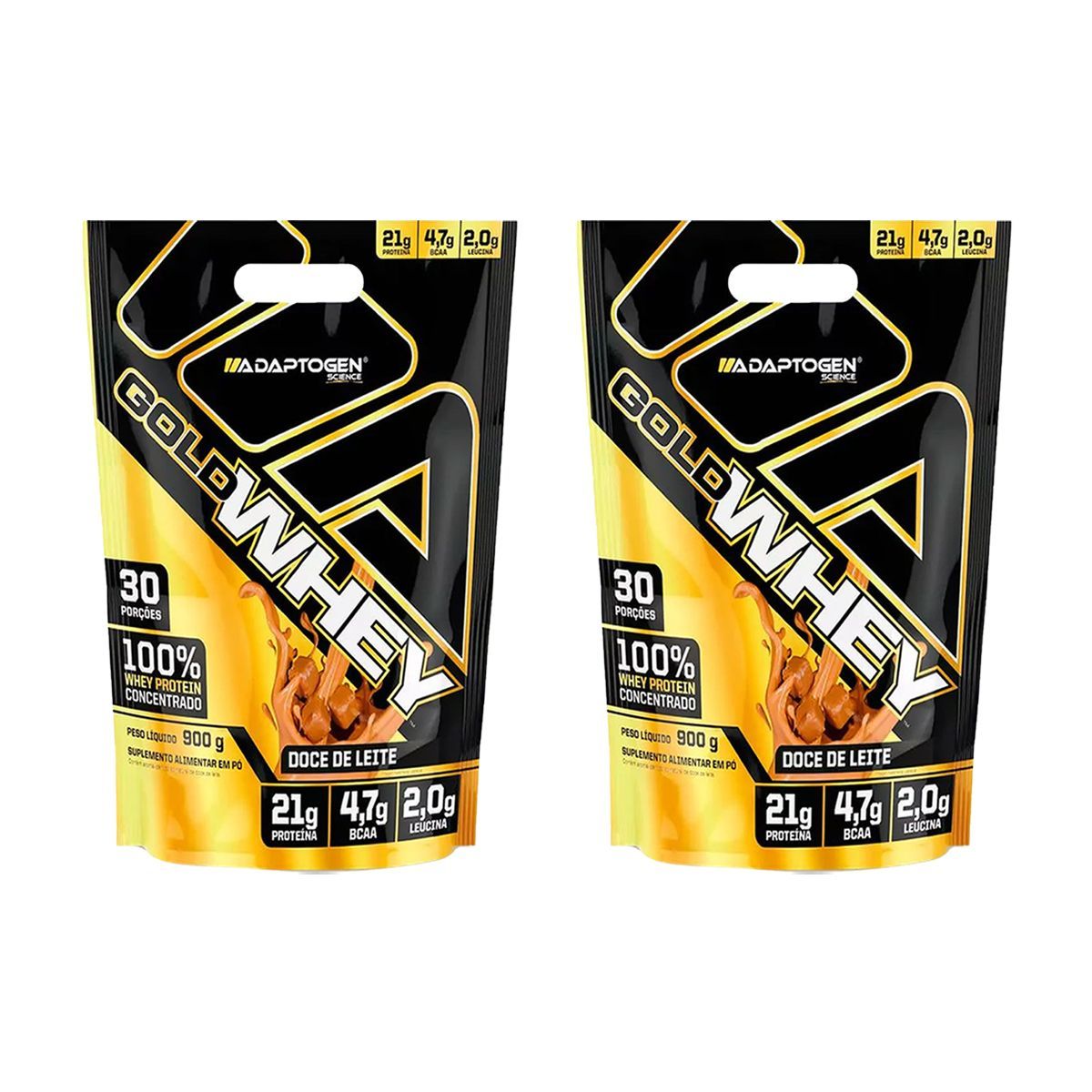 Kit 2X Gold Whey - 900g Refil Doce de Leite - Adaptogen