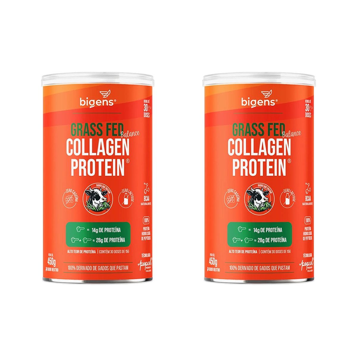 Kit 2X Grass Fed Balance Collagen Protein - 450g Neutro - Bigens
