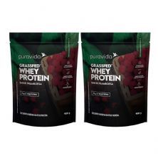Kit 2X Grassfed Whey Protein - Refil 900g Framboesa - Pura Vida