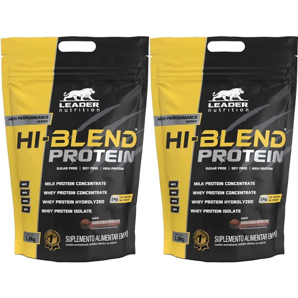 Kit 2X Hi-Blend Protein  - 1800g Refil Brigadeiro Gourmet - Leader Nutrition
