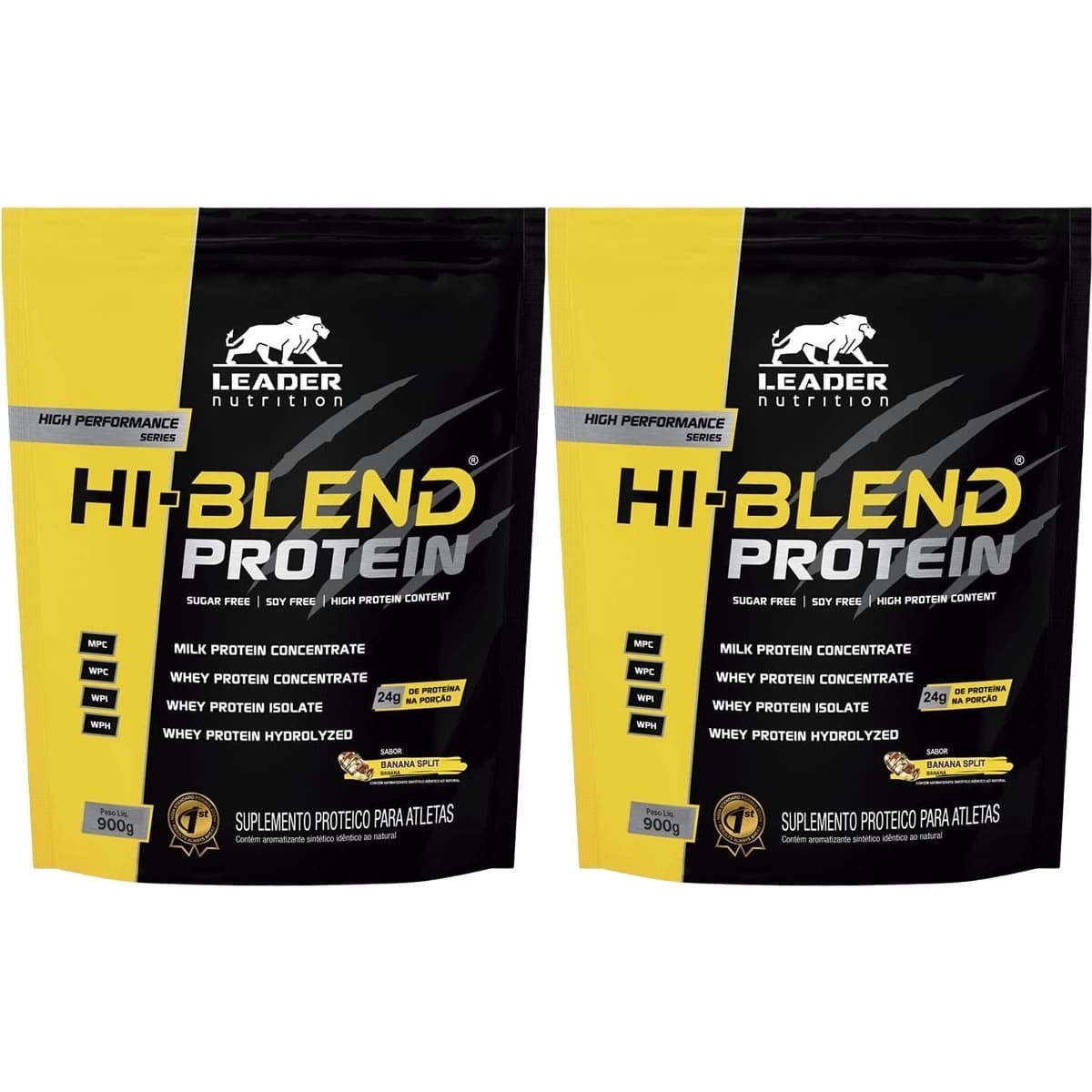 Kit 2X Hi-Blend Protein - 900g Refil Banana Split - Leader Nutrition