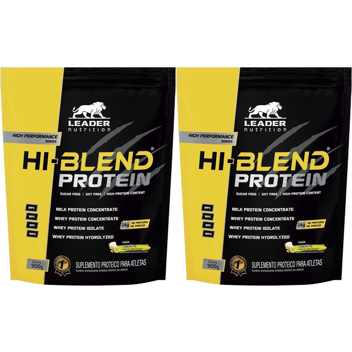 Kit 2X Hi-Blend Protein - 900g Refil Torta de Lim�o Siciliano - Leader Nutrition