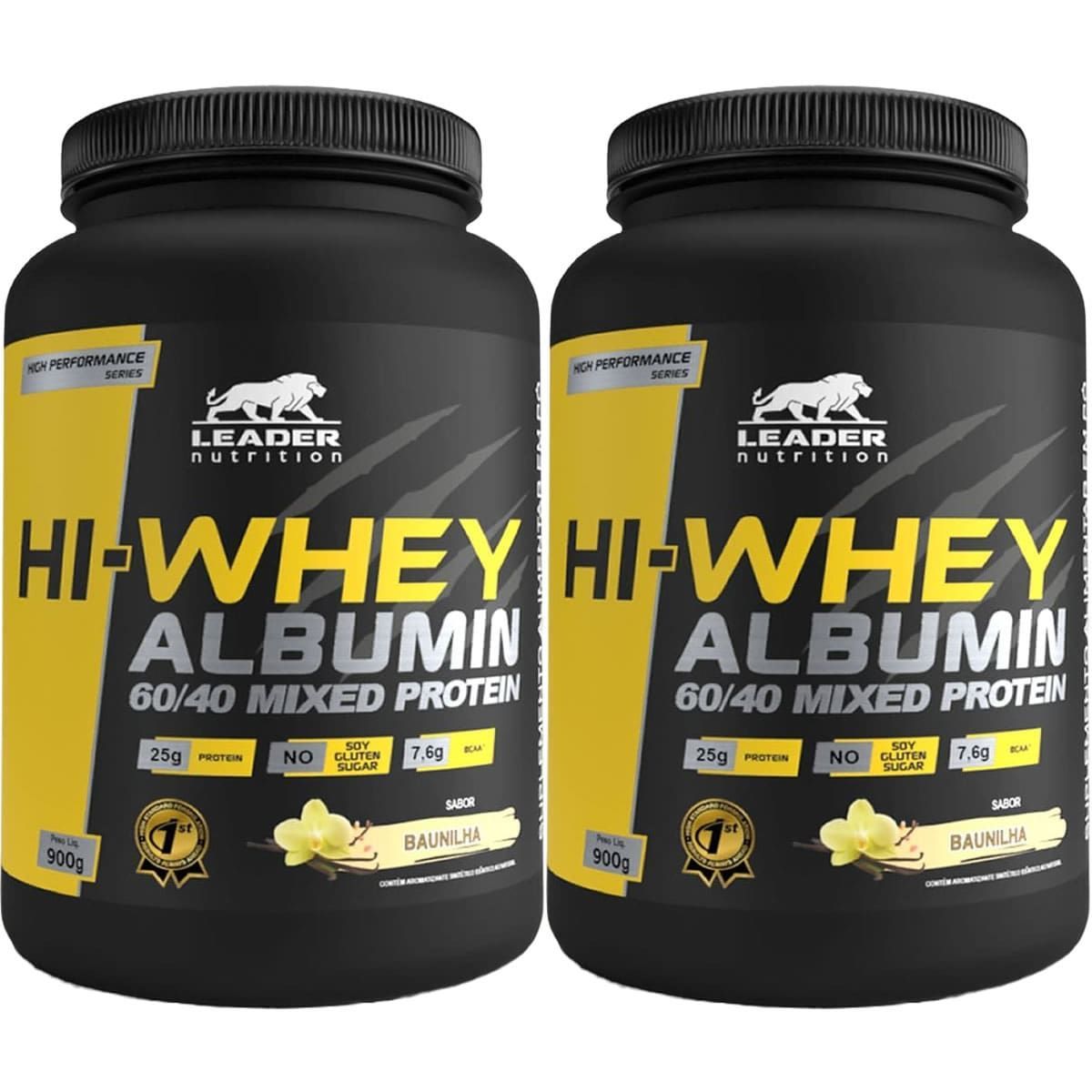 Kit 2X Hi-Whey Albumin 60/40 Mixed Protein - 900g Baunilha - Leader Nutrition