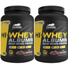 Kit 2X Hi-Whey Albumin 60/40 Mixed Protein - 900g Chocolate - Leader Nutrition