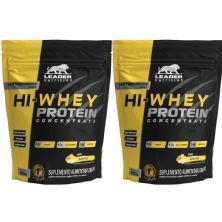 Kit 2X Hi-Whey Protein Concentrate 100% - 900g Refil Banana - Leader Nutrition
