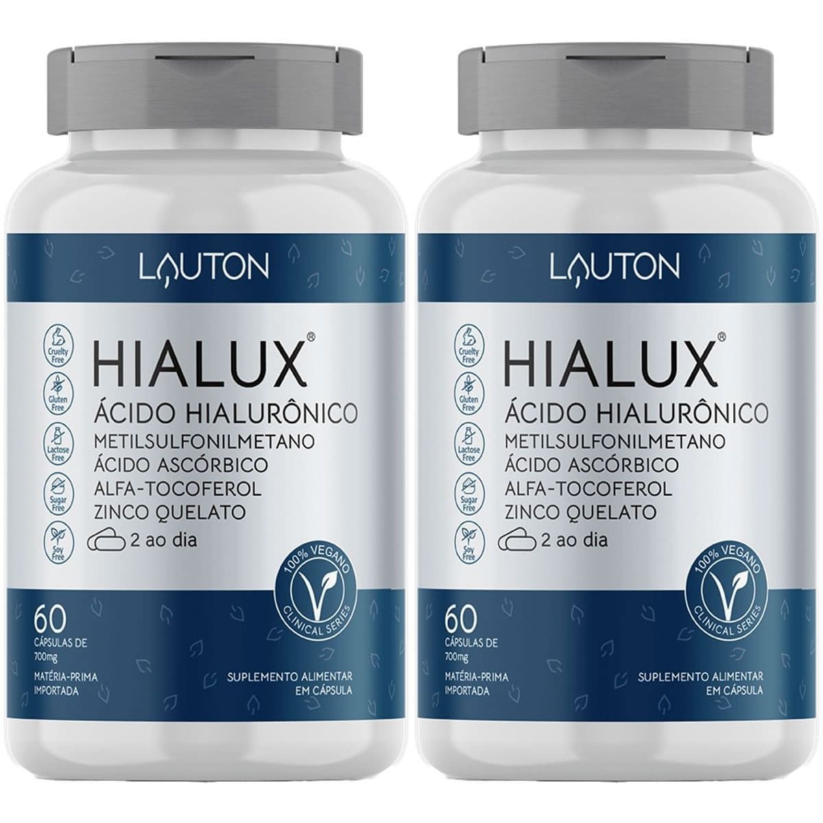 Kit 2X Hialux �cido Hialur�nico - 60 C�psulas - Lauton Nutrition