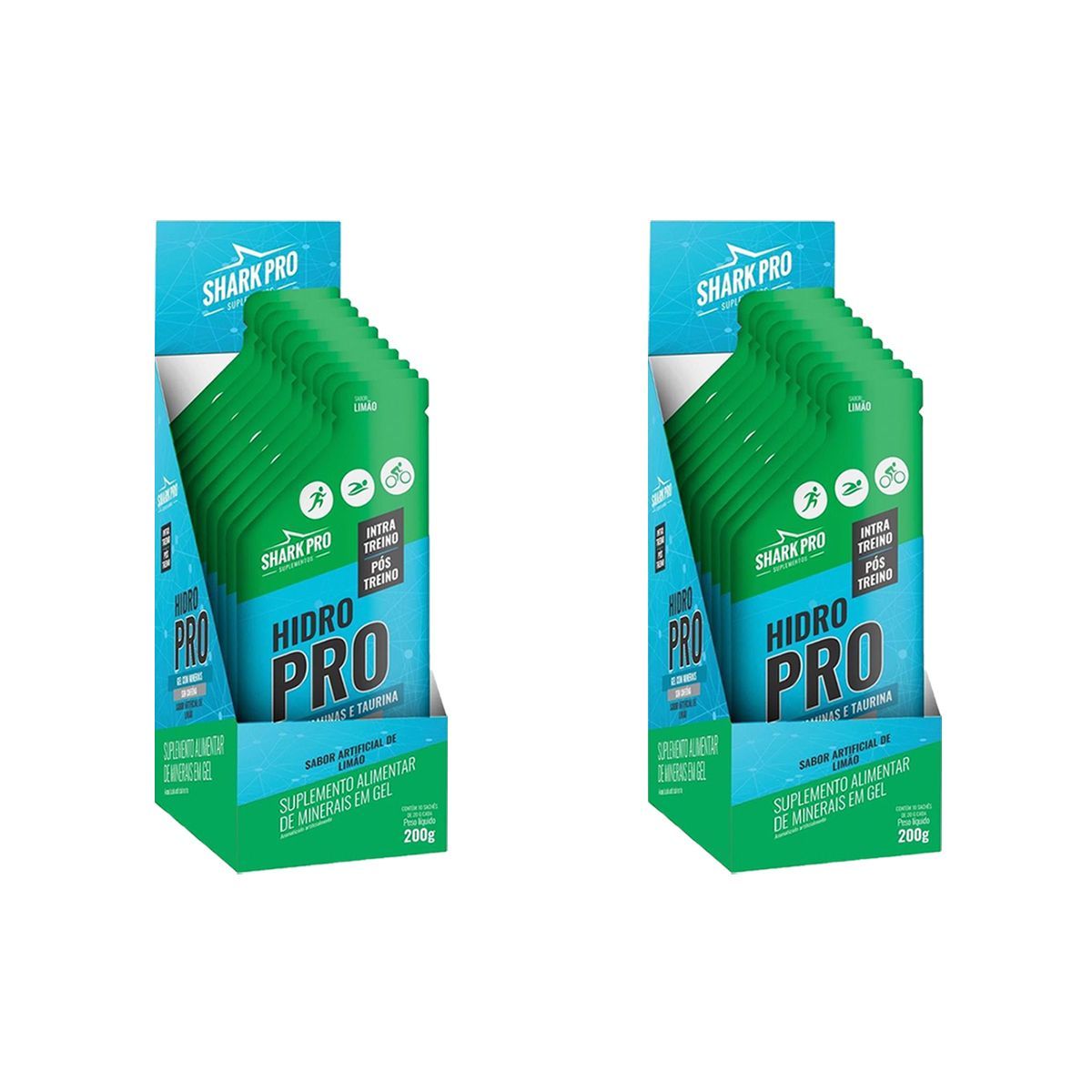 Kit 2X Hidro Pro - 10 Sach�s 20g Lim�o - Shark Pro