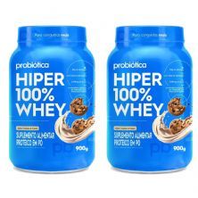 Kit 2X Hiper 100% Whey - 900g Cookies & Cream - Probiotica