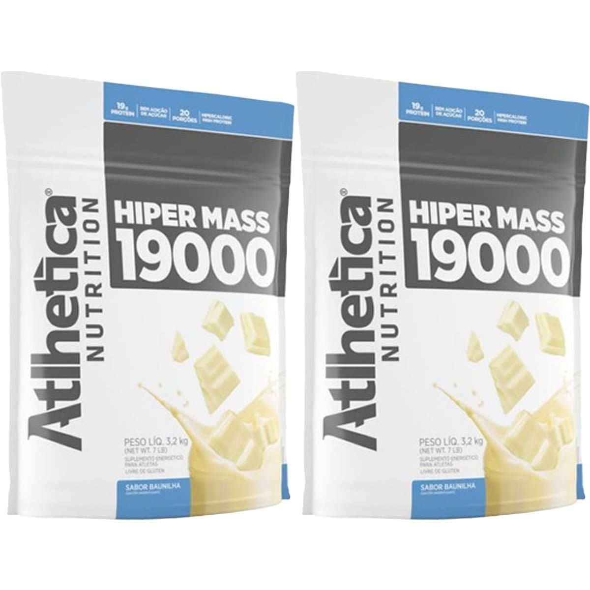 Kit 2X Hiper Mass 19000 Refil - 3200g Baunilha - Atlhetica Nutrition