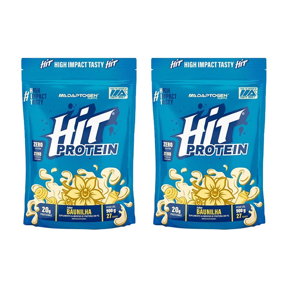 Kit 2X Hit Protein - Refil 900g Baunilha - Adaptogen