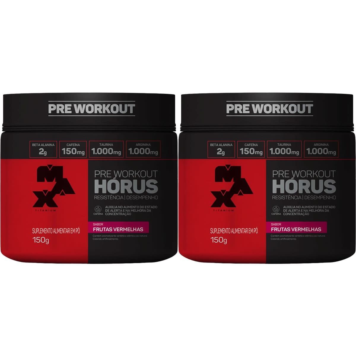 Kit 2X H�rus Pre Workout - 150g Frutas Vermelhas - Max Titanium