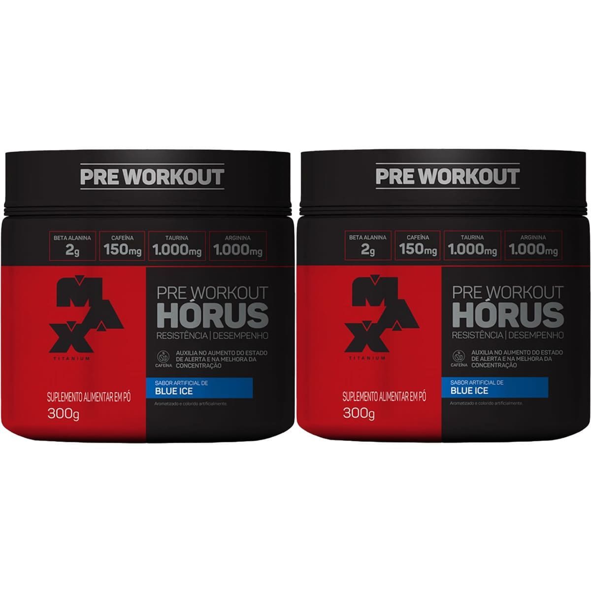 Kit 2X H�rus Pre Workout - 300g Blue Ice - Max Titanium
