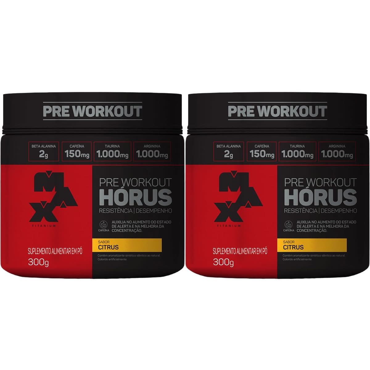 Kit 2X H�rus Pre Workout - 300g Citrus - Max Titanium