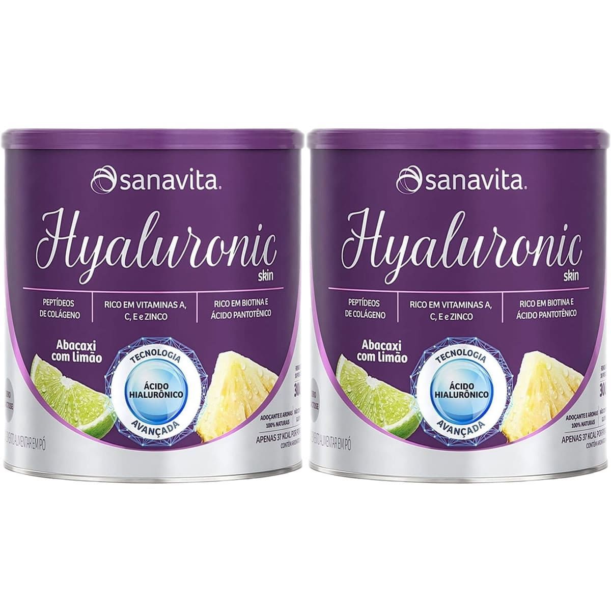 Kit 2X Hyaluronic Skin - 300g Abacaxi com Lim�o - Sanavita