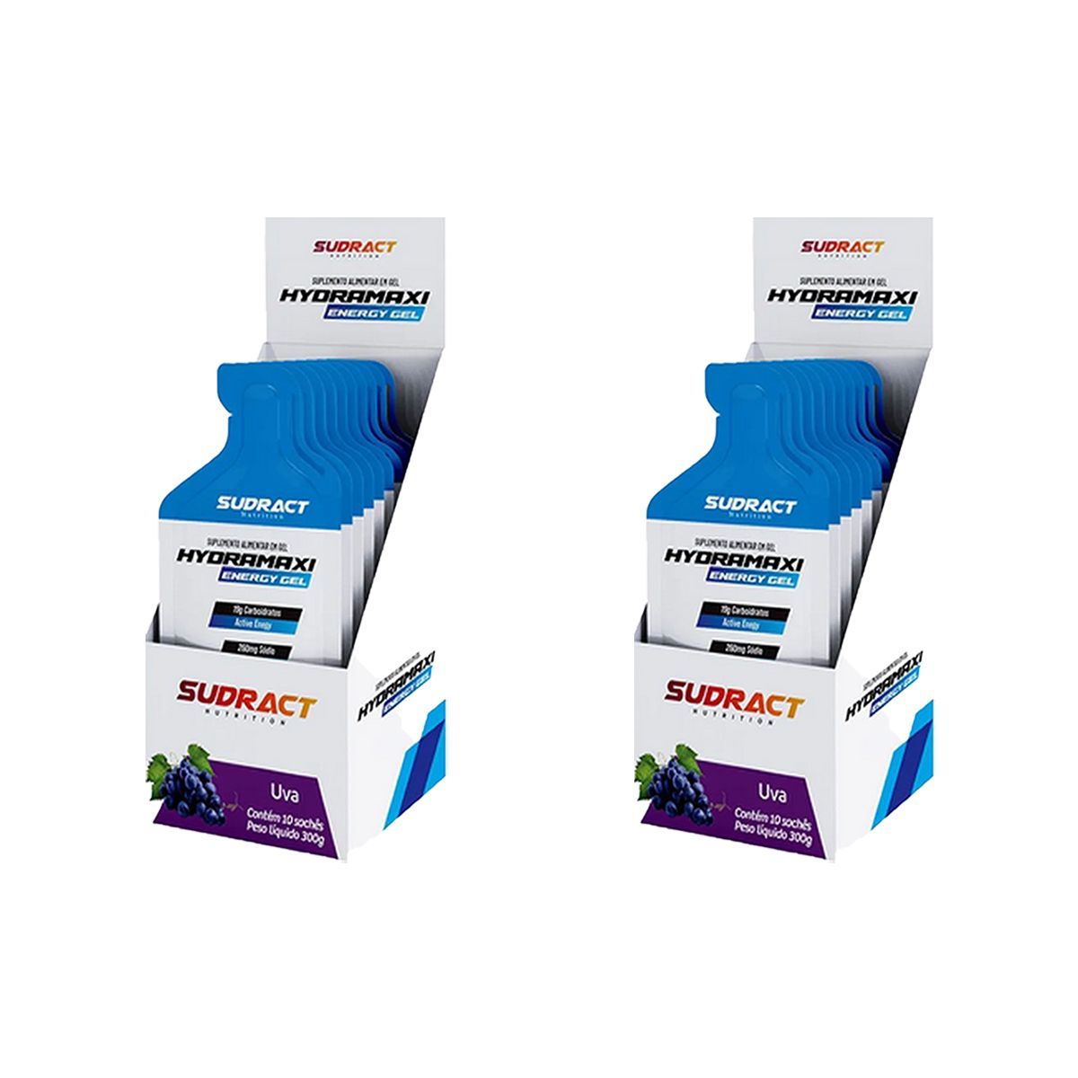Kit 2X Hydramaxi Energy Gel - 10 Sach�s 30g Uva - Sudract Nutrition