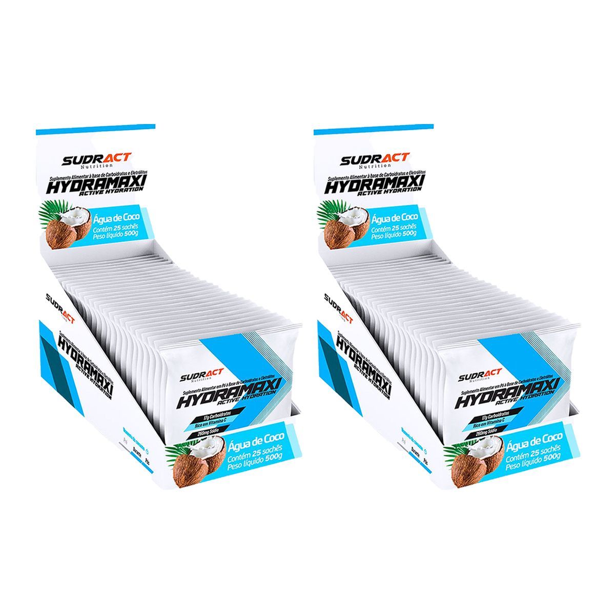 Kit 2X Hydramaxi Isot�nico em P� - 25 Sach�s 20g �gua de Coco - Sudract Nutrition