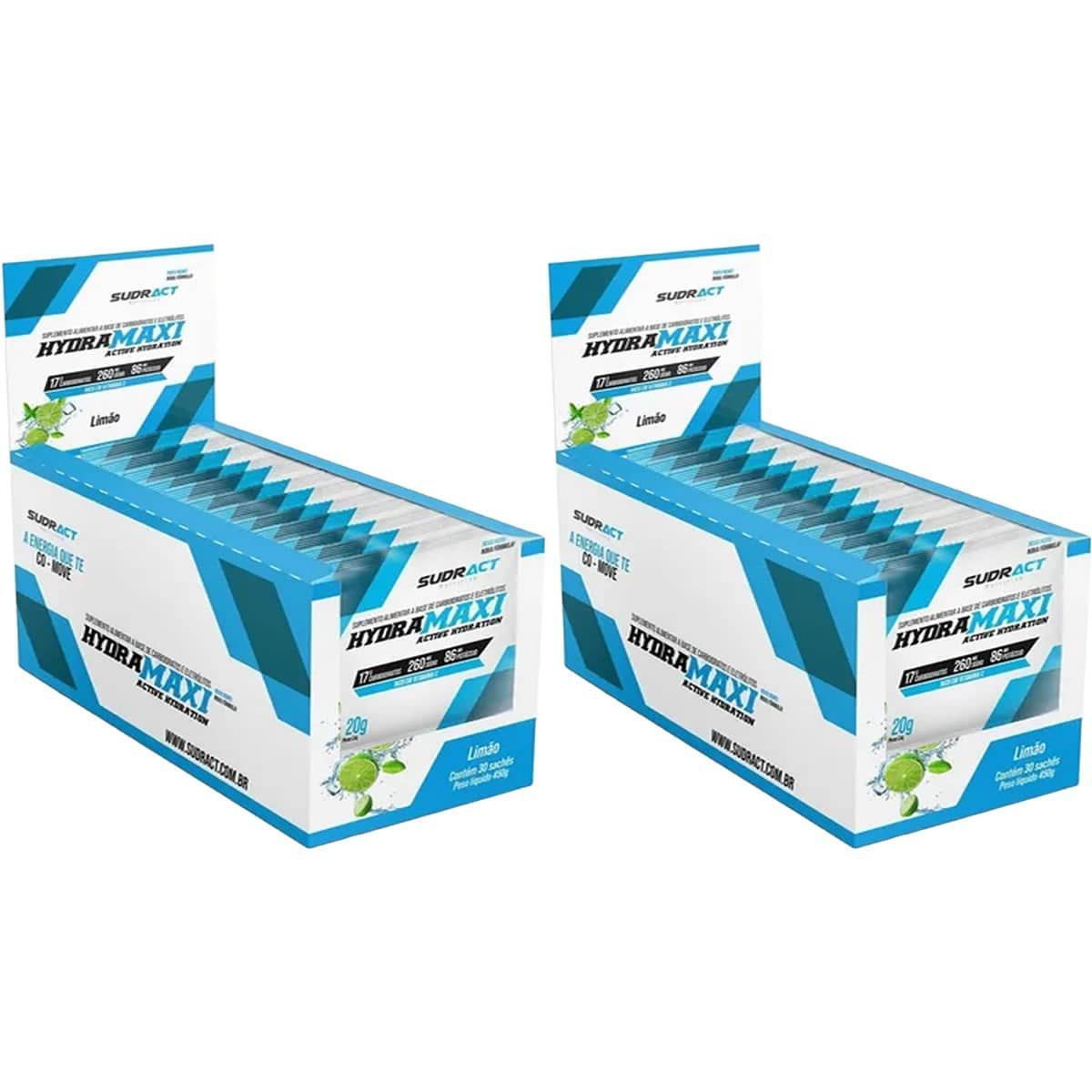 Kit 2X Hydramaxi Isot�nico em P� - 25 Sach�s 20g Lim�o - Sudract Nutrition