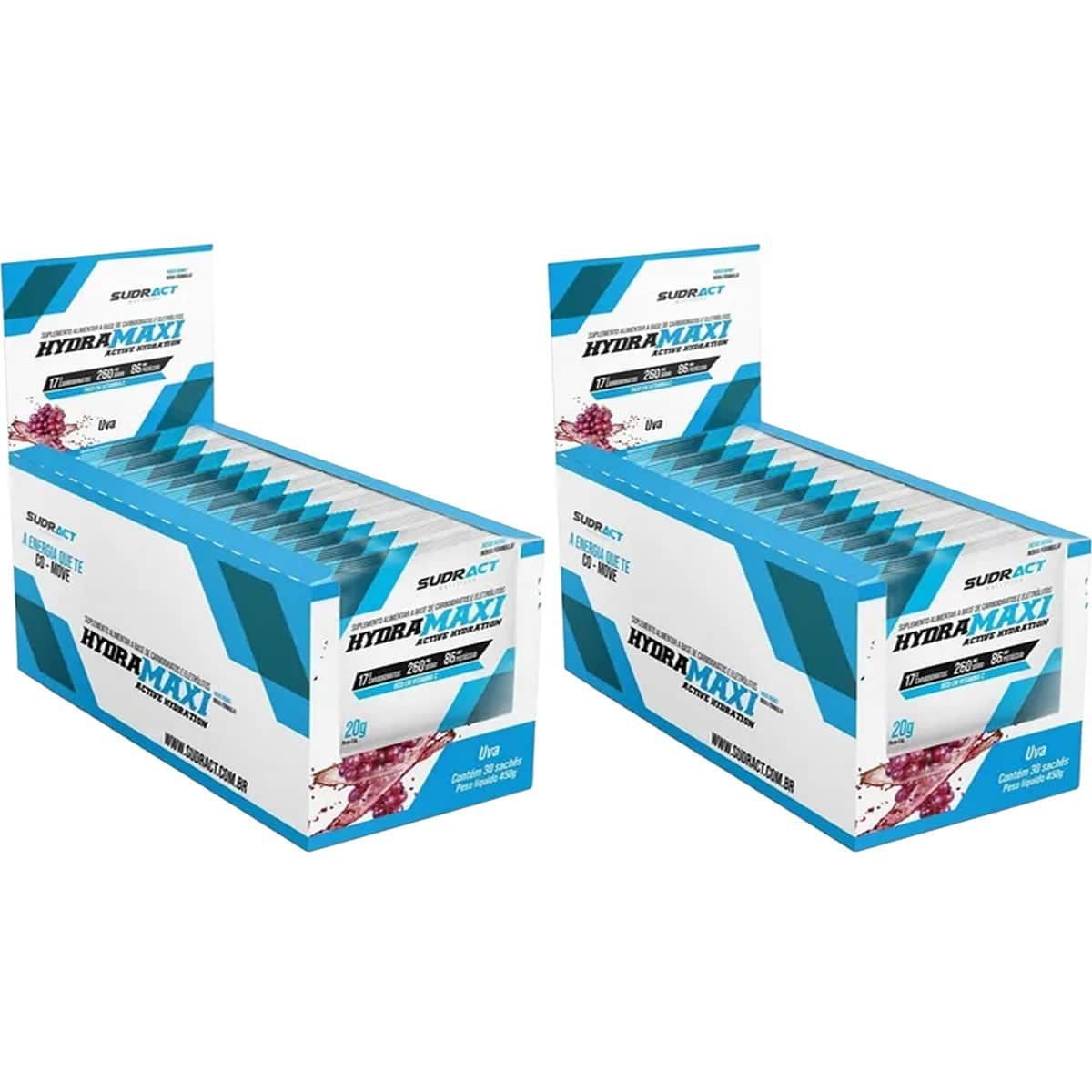 Kit 2X Hydramaxi Isot�nico em P� - 25 Sach�s 20g Uva - Sudract Nutrition