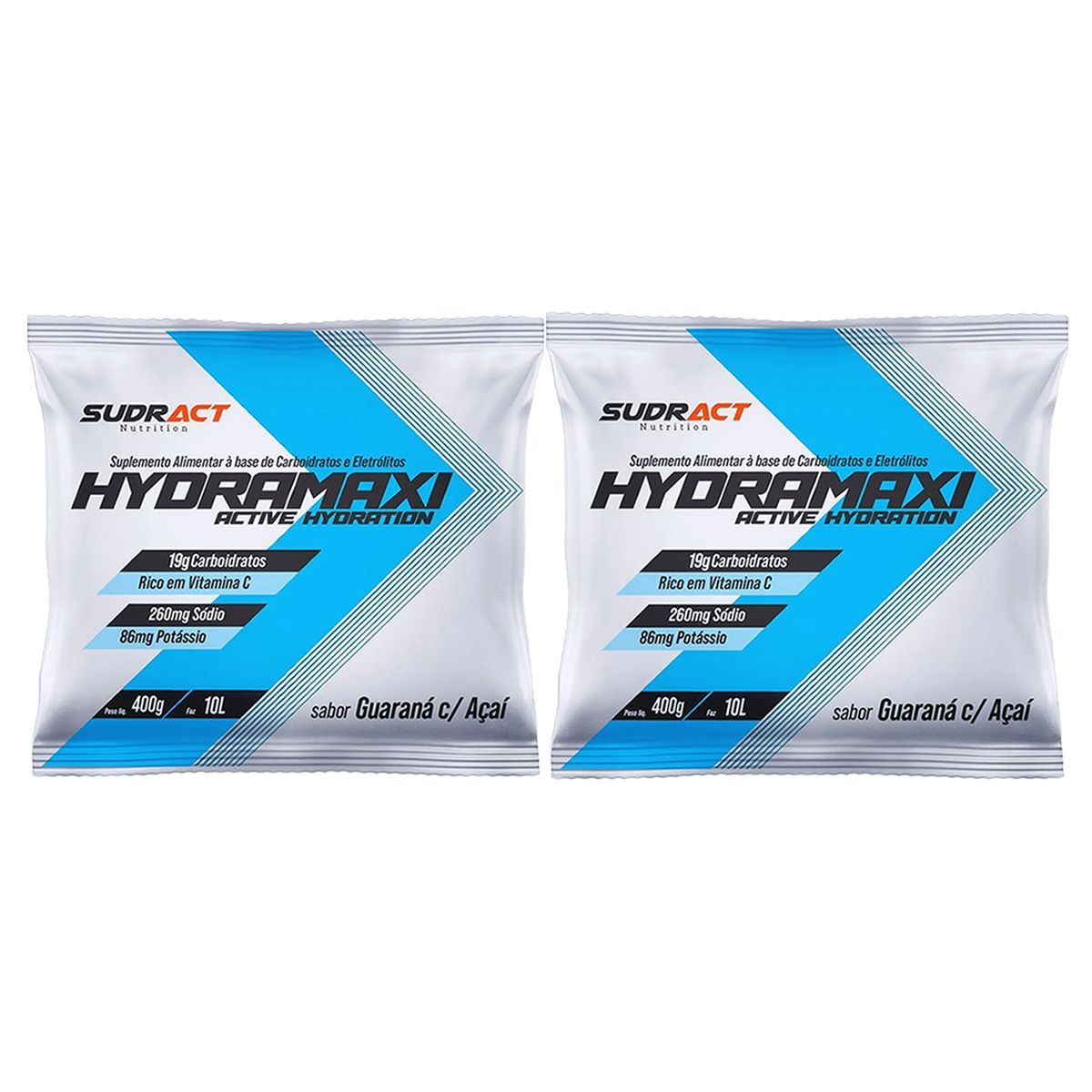 Kit 2X Hydramaxi Isot�nico em P� - 400g Refil Guaran� com A�a� - Sudract Nutrition