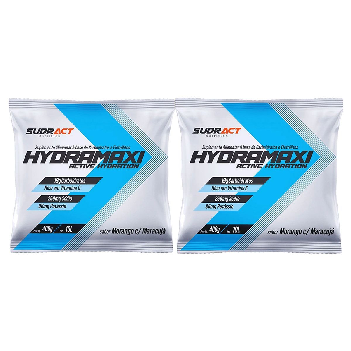 Kit 2X Hydramaxi Isot�nico em P� - 400g Refil Morango com Maracuj� - Sudract Nutrition
