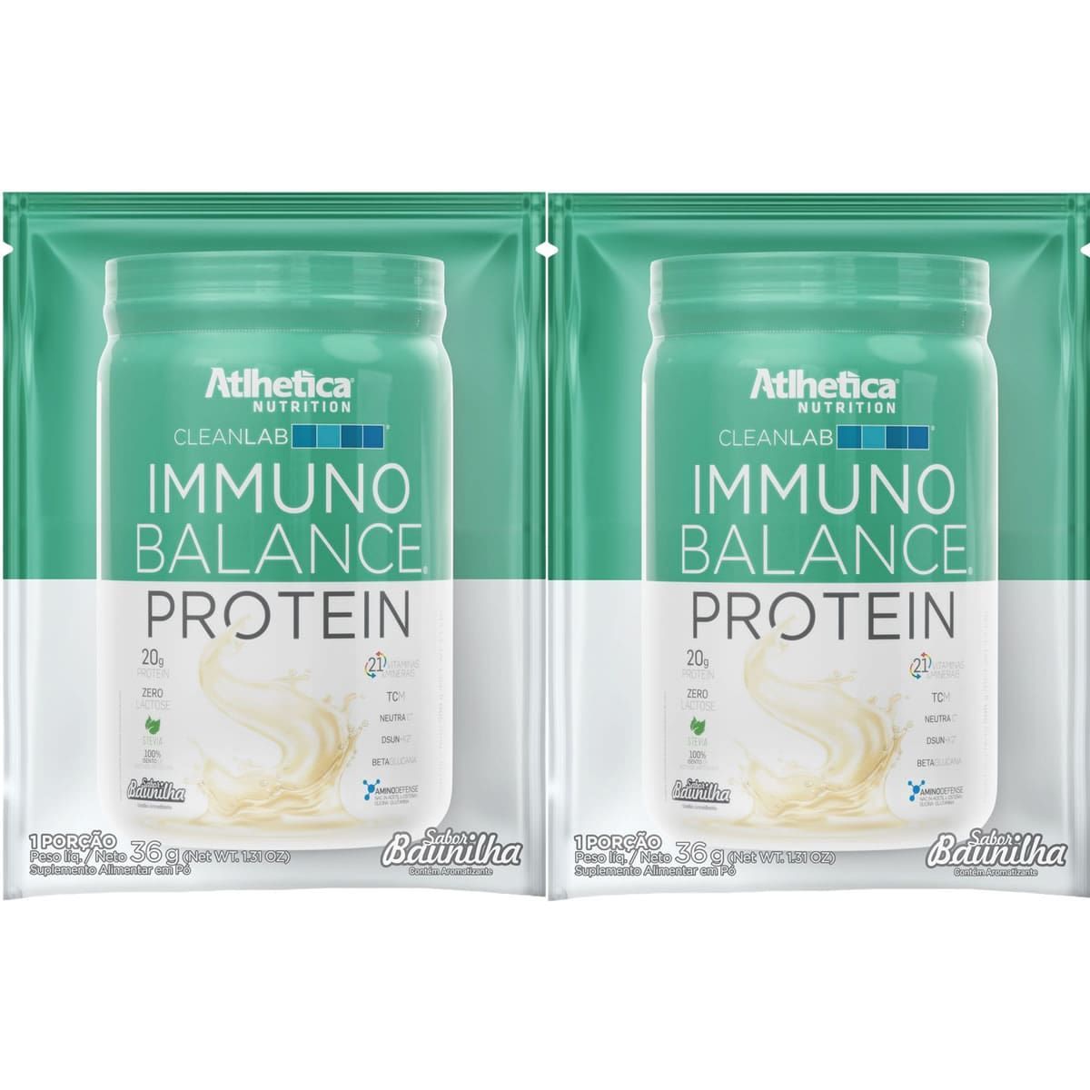 Kit 2X Immuno Balance Protein - 1 Sach� de 36g Baunilha - Atlhetica Nutrition