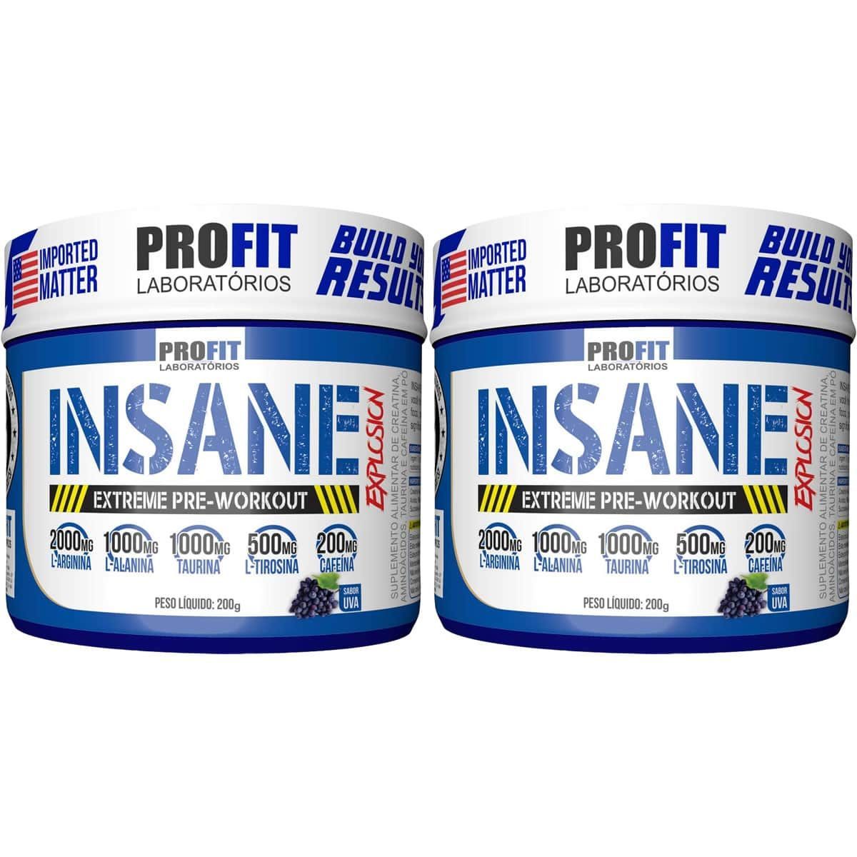 Kit 2X Insane Explosion Extreme Pre-Workout - 200g Uva - ProFit