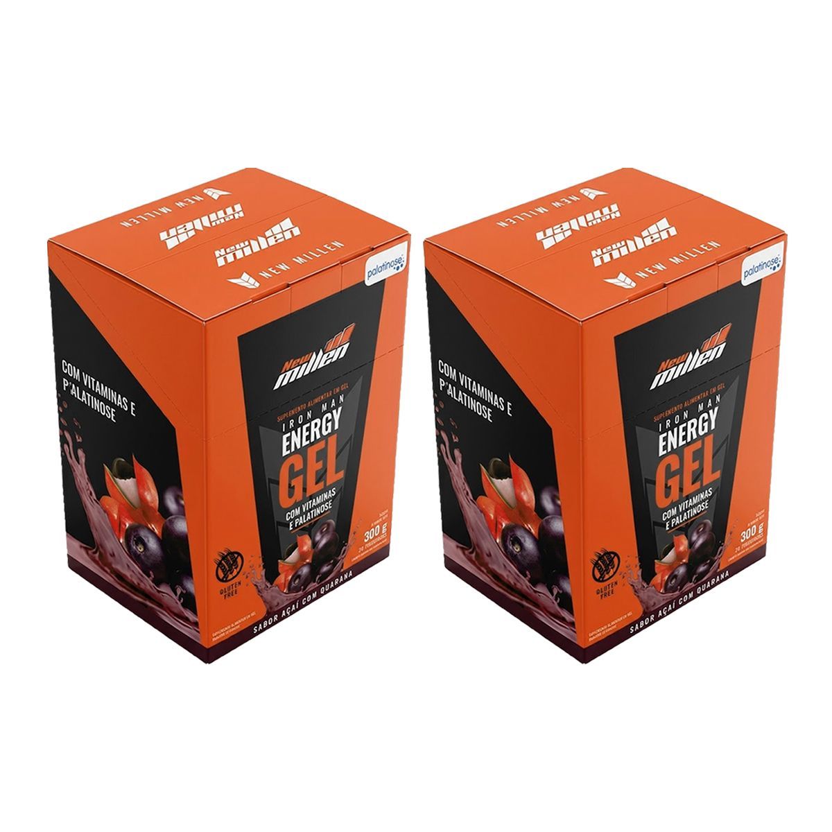 Kit 2X Iron Man Instant Energy Gel - 10 Unidades 30g A�ai c/Guaran� - New Millen
