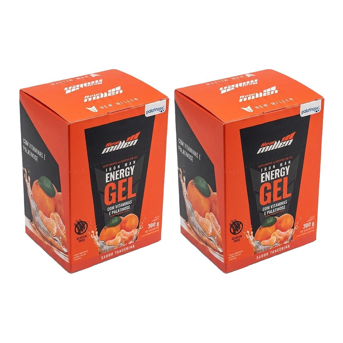 Kit 2X Iron Man Instant Energy Gel - 10 Unidades 30g Tangerina - New Millen