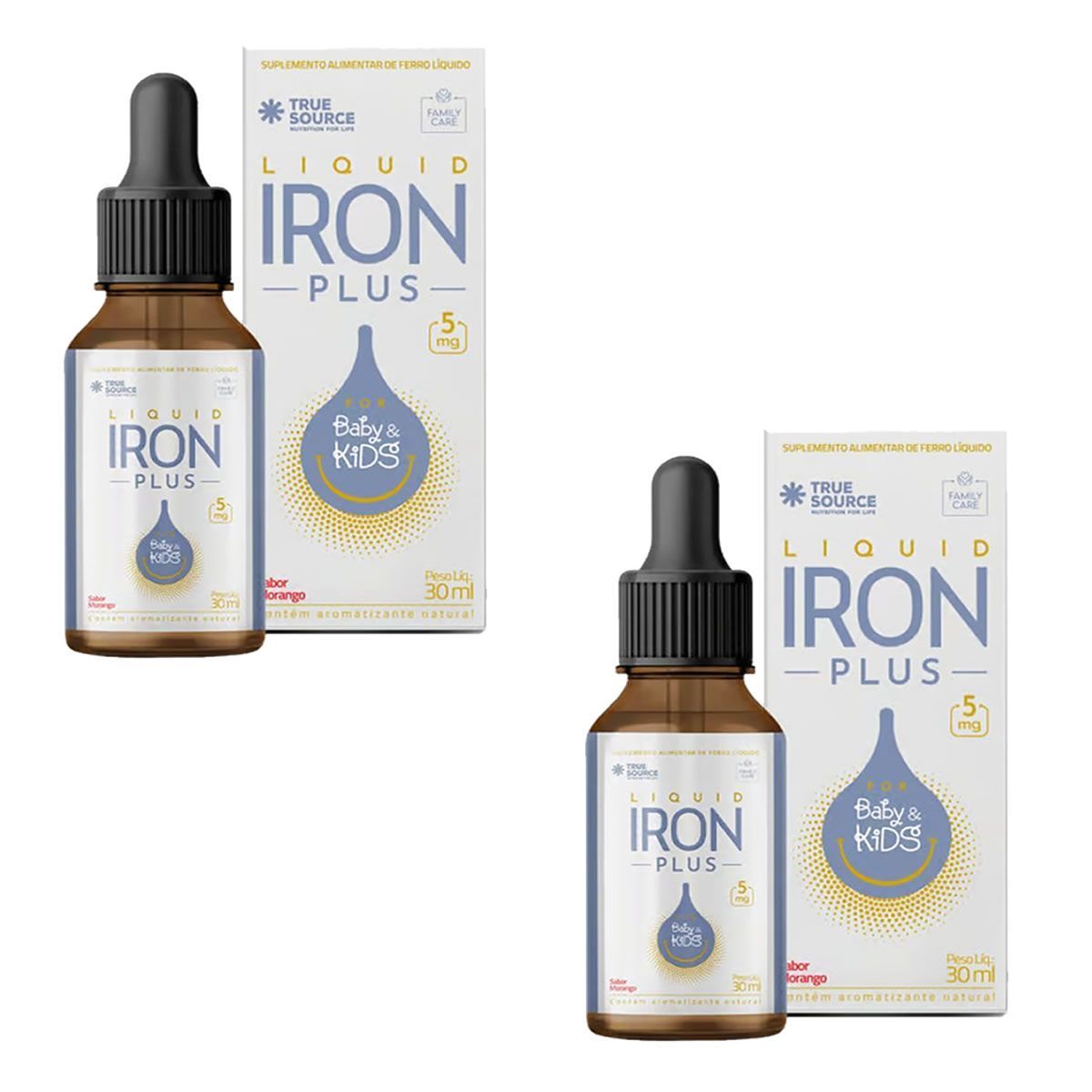 Kit 2X Iron Plus Liquid - 30ml Morango - True Source