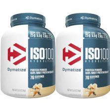 Kit 2X Iso 100 Whey Protein Isolado - 2300g Baunilha - Dymatize Nutrition