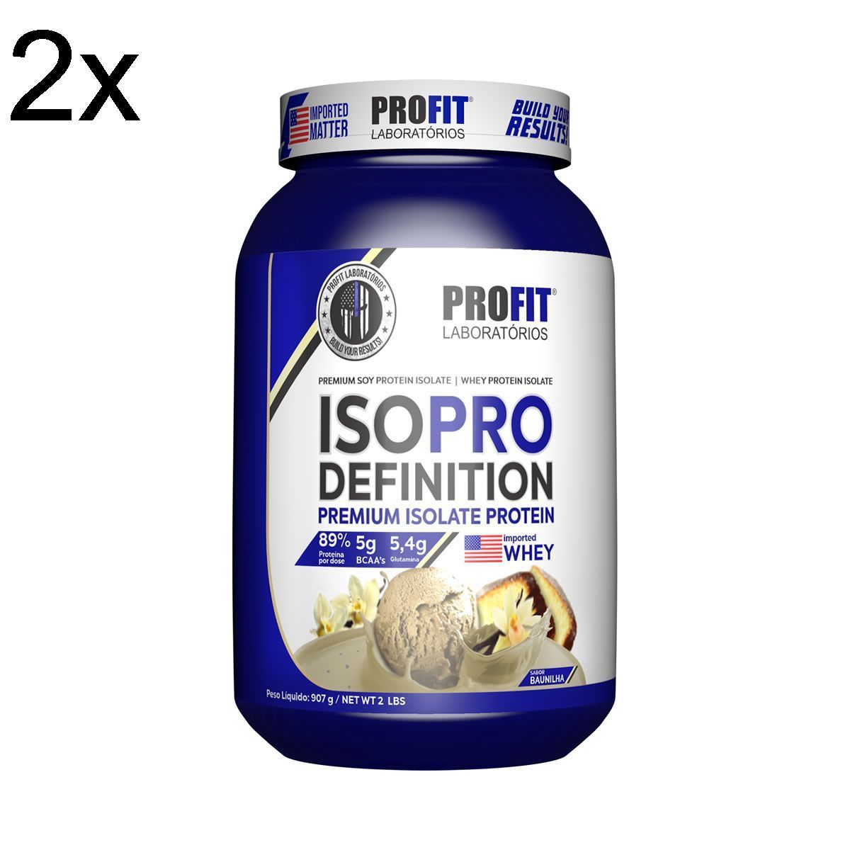 Kit 2X Iso Pro Definition - 907g Baunilha - ProFit
