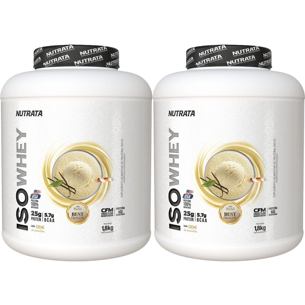 Kit 2X Iso Whey - 1800g Baunilha - Nutrata