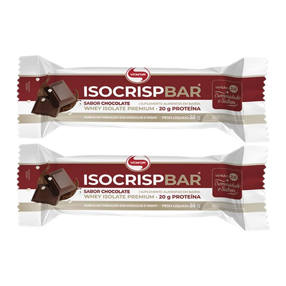 Kit 2X Isocrisp Bar - 1 Unidade de 55g Chocolate - Vitafor