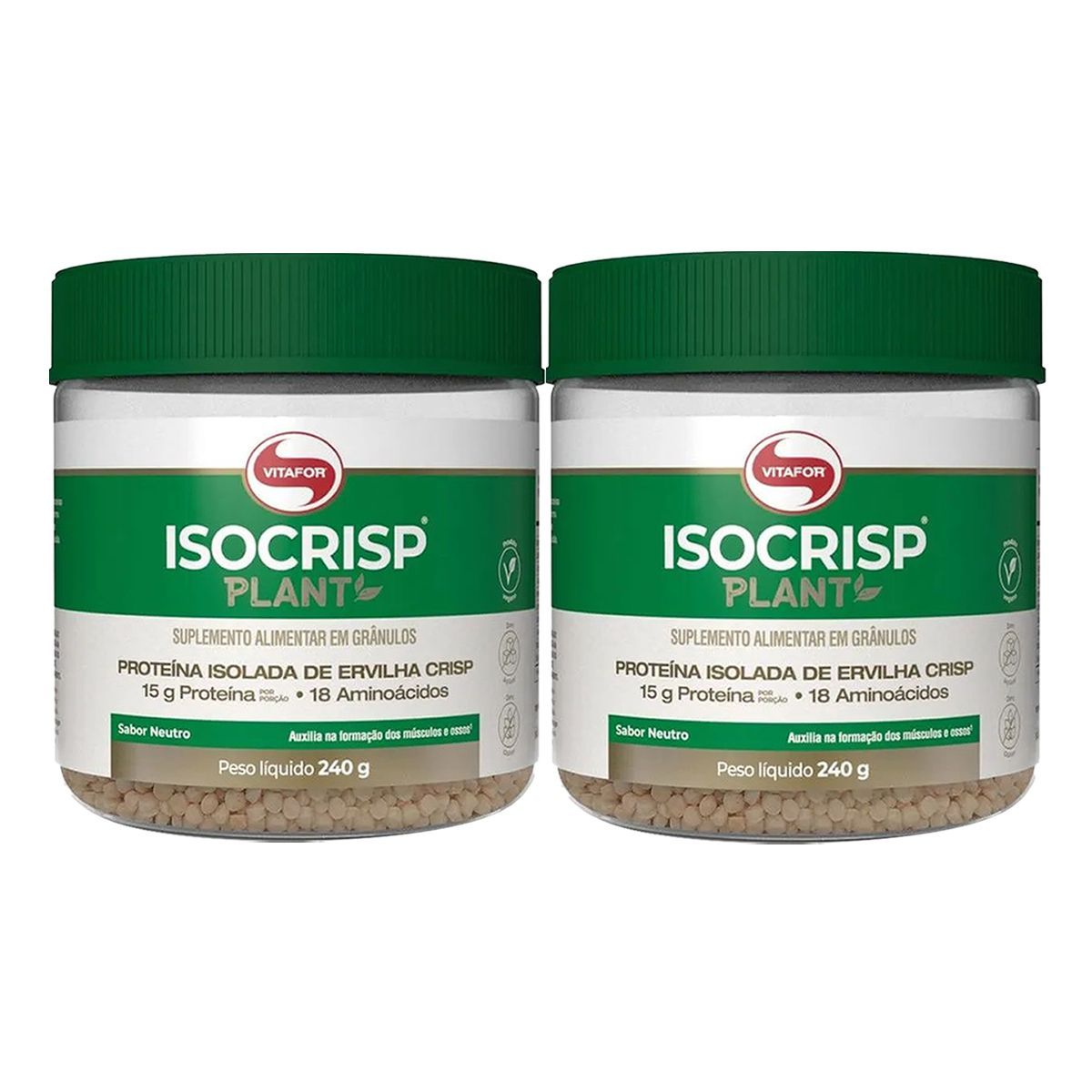 Kit 2X Isocrisp Plant - 240g Neutro - Vitafor