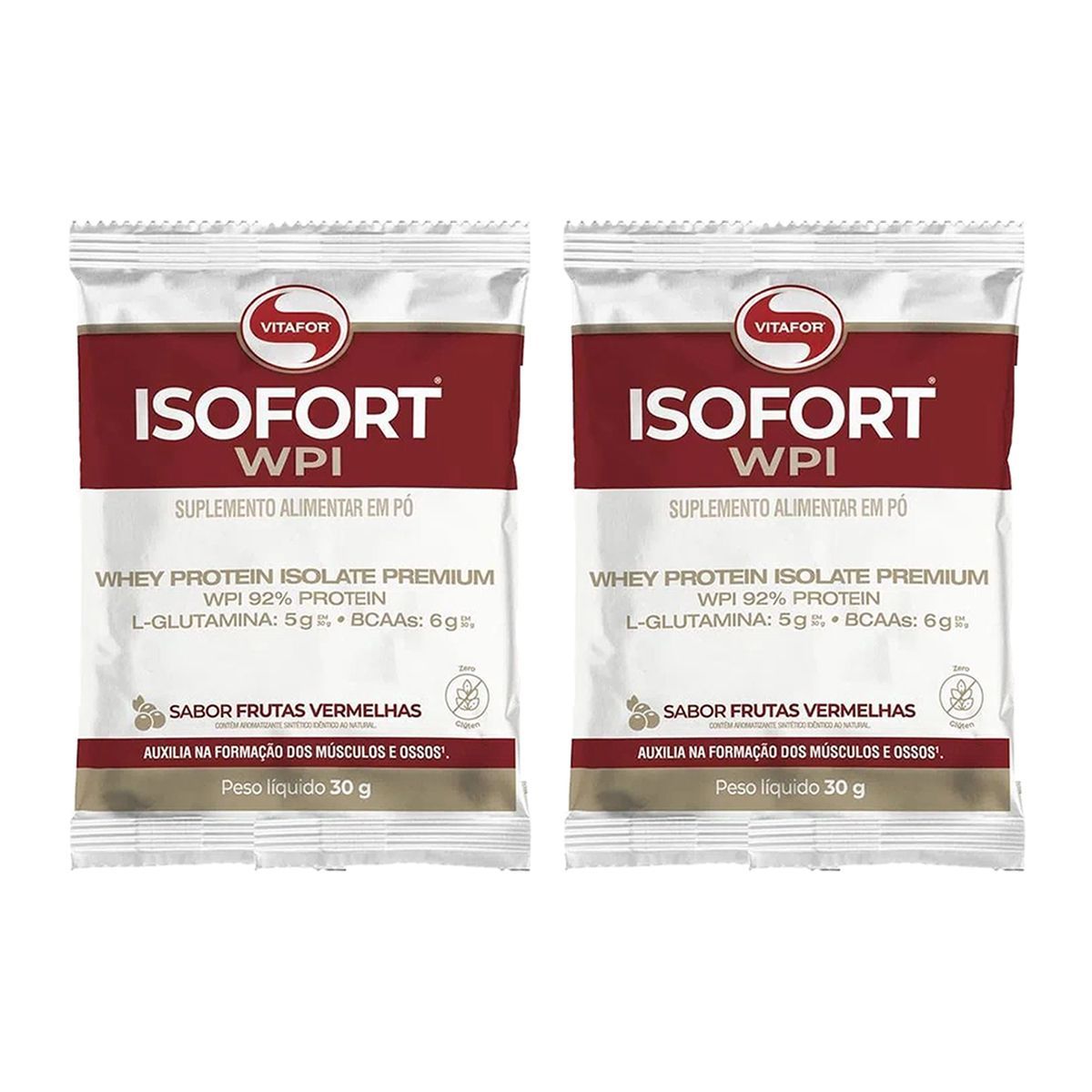 Kit 2X Isofort - 1 Sach� 30g Frutas Vermelhas - Vitafor