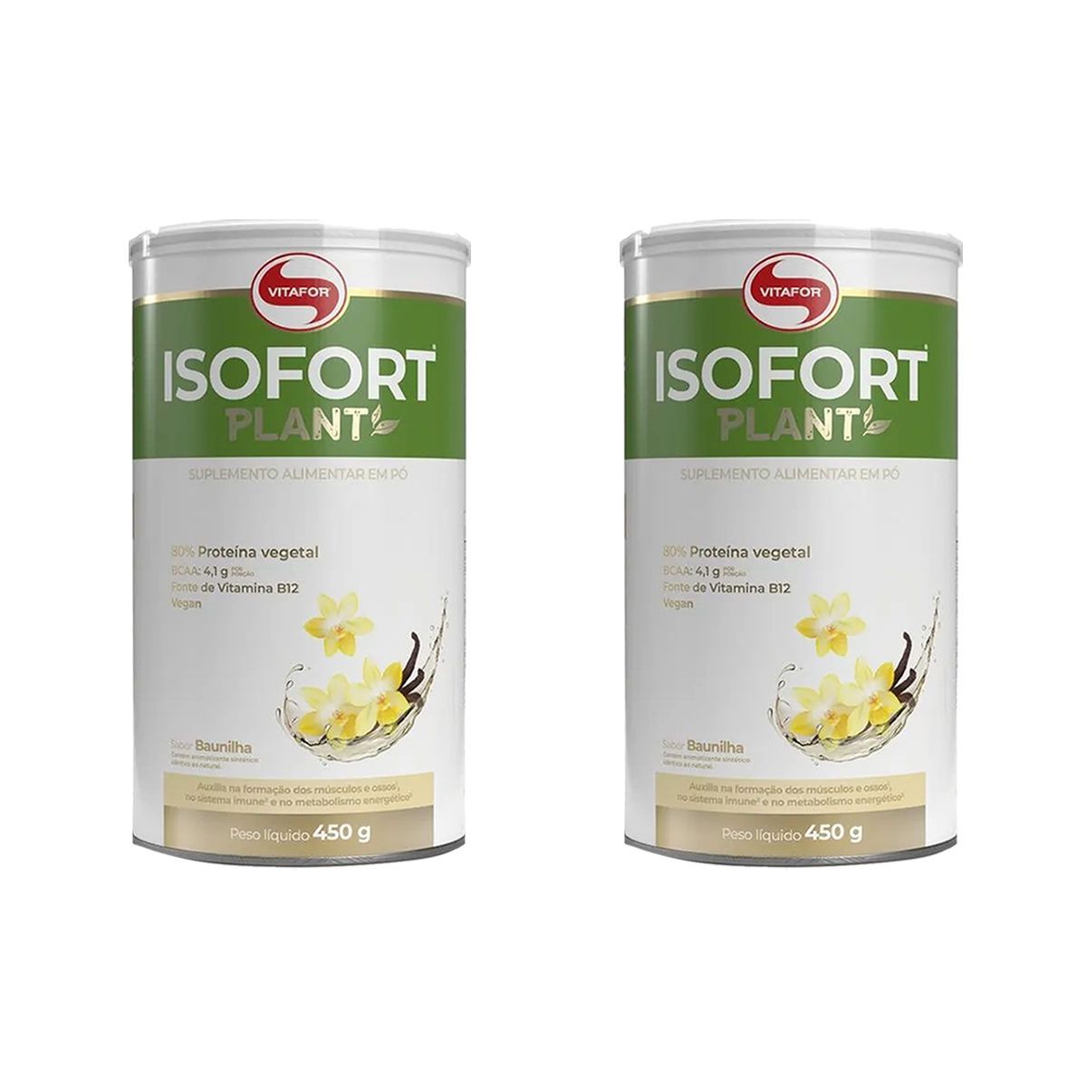Kit 2X Isofort Plant - 450g Baunilha - Vitafor
