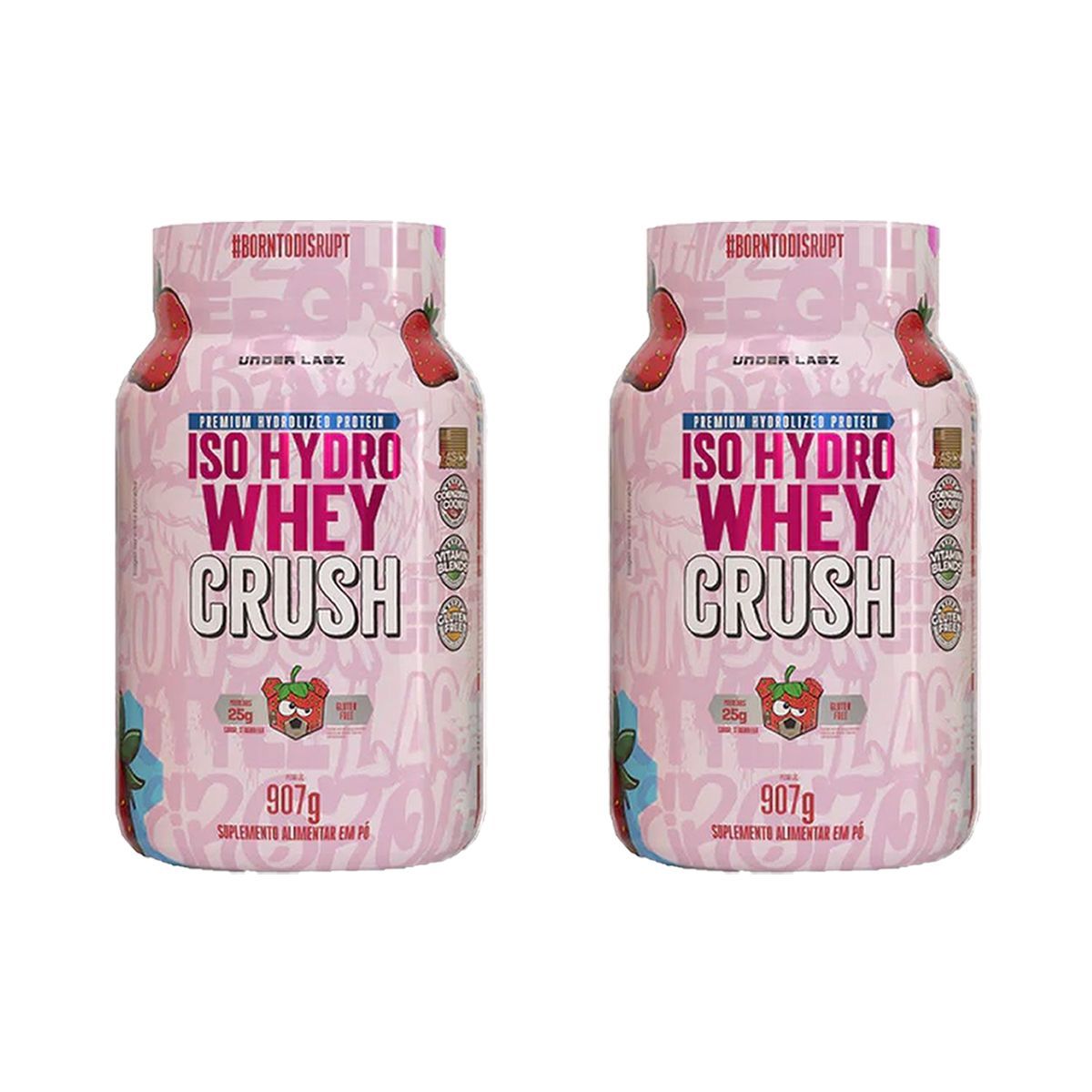 Kit 2X Isohydro Whey Crush - 907g Strawbear - Under Labz