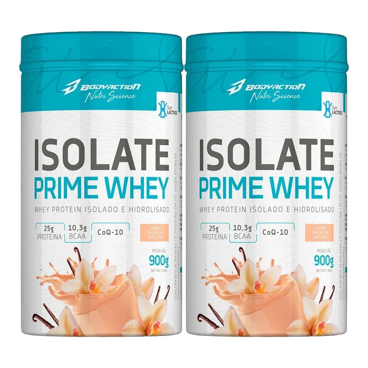 Kit 2X Isolate Prime Whey  - 900g Baunilha Natural - BodyAction