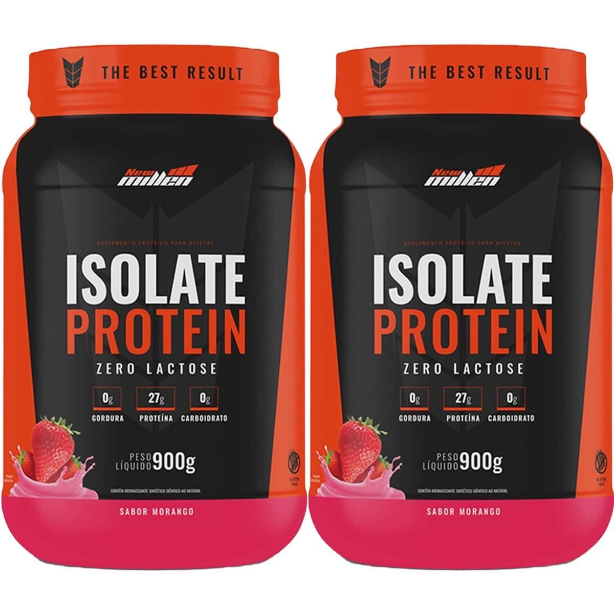 Kit 2X Isolate Protein - 900g Morango - New Millen