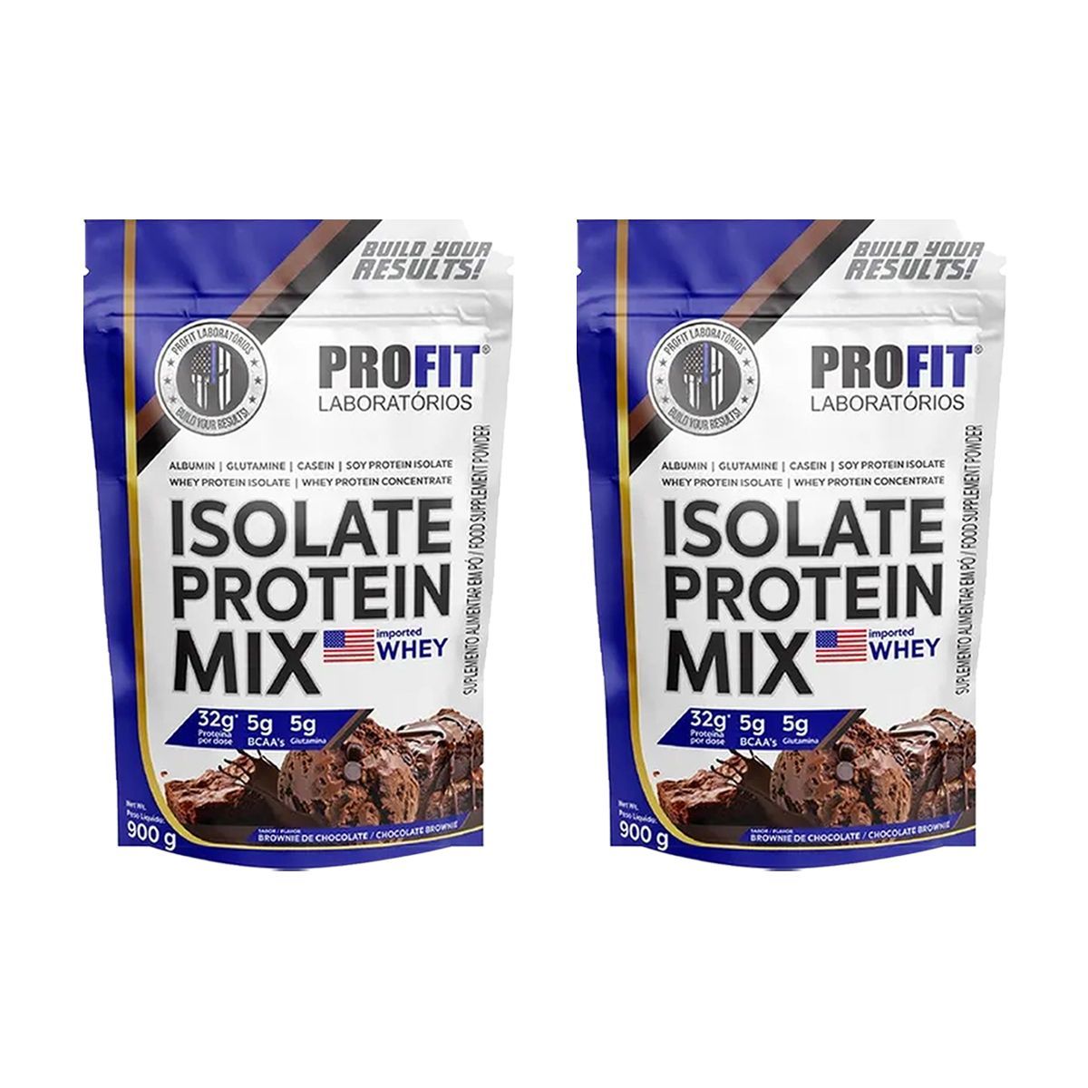 Kit 2X Isolate Protein Mix - 900g Refil Brownie de Chocolate - ProFit