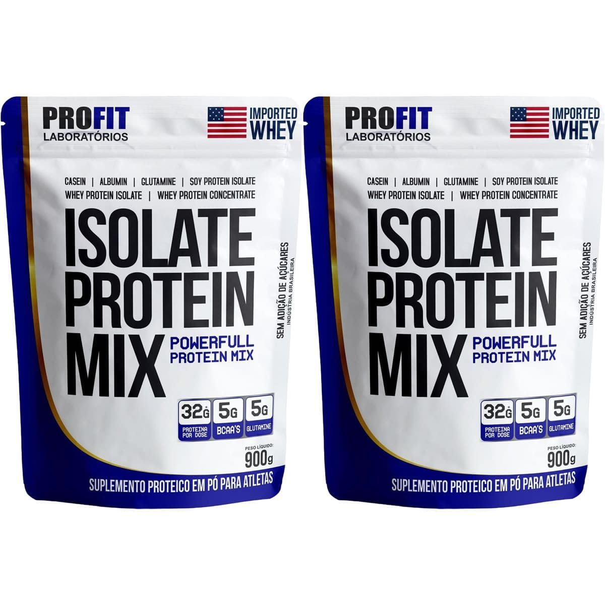 Kit 2X Isolate Protein Mix Refil - 900g Chocolate Ao Leite - ProFit