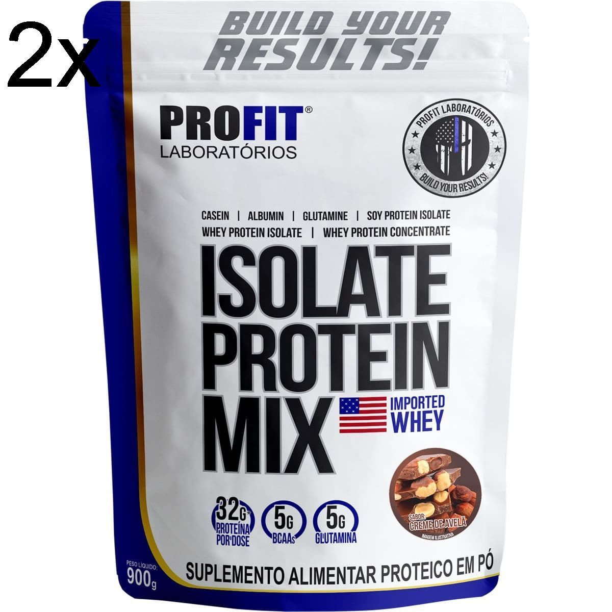 Kit 2X Isolate Protein Mix Refil - 900g Creme de Avel� - Profit