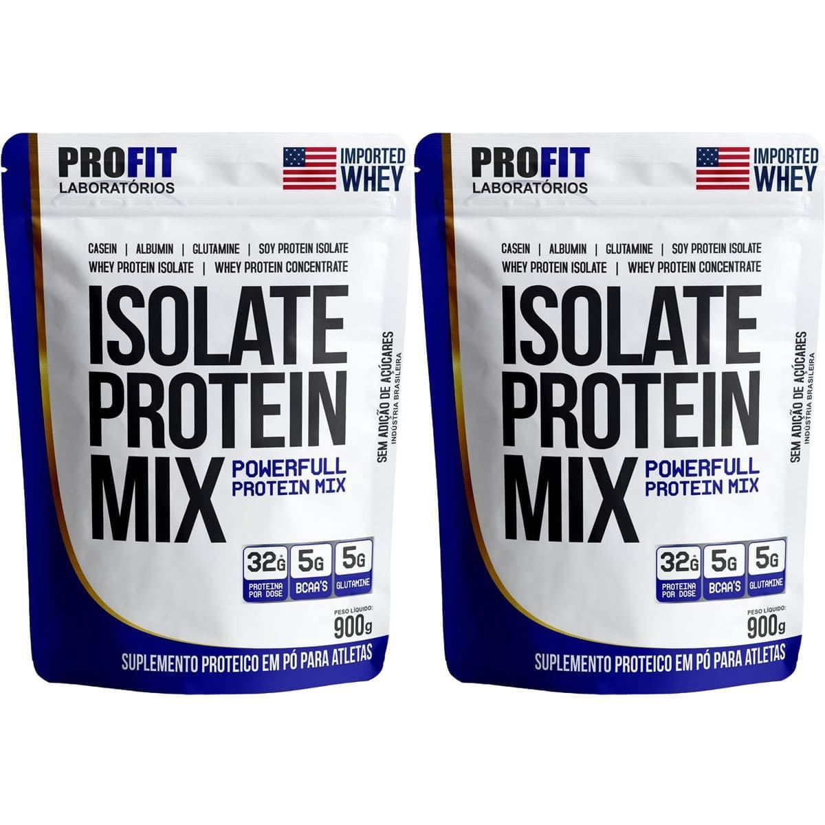 Kit 2X Isolate Protein Mix Refil - 900g Morango - ProFit