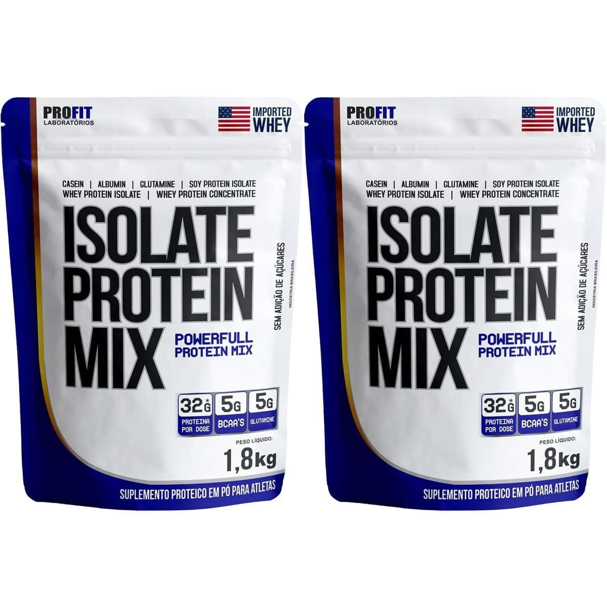 Kit 2X Isolate Protein Mix Refil Stand-Up - 1.800g Chocolate ao Leite - ProFit