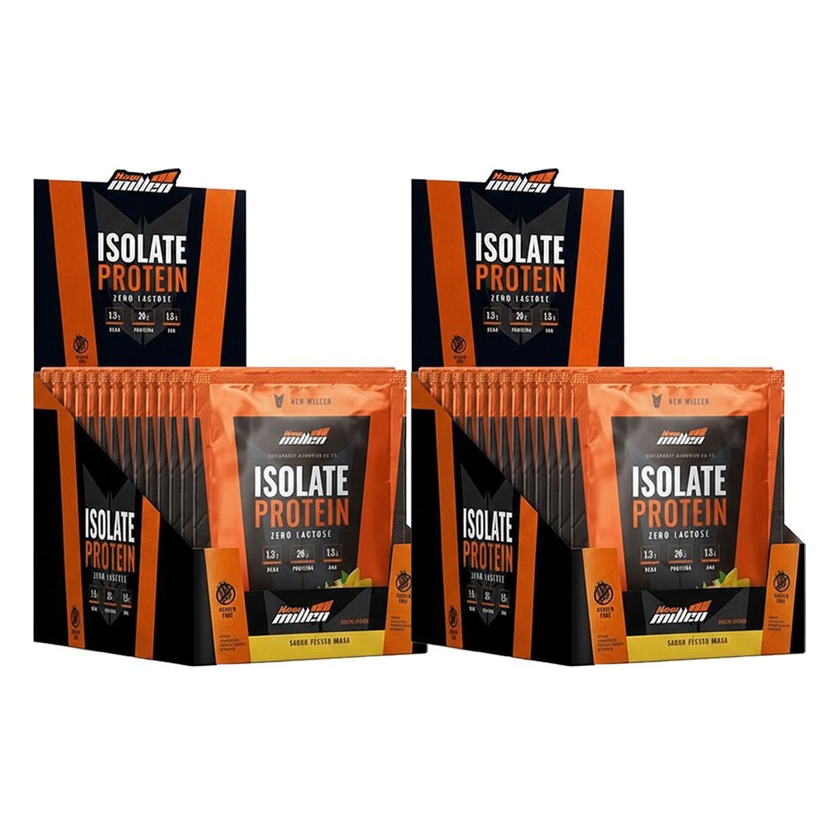 Kit 2X Isolate Protein Zero Lactose - 15 Sach�s de 30g P�ssego e Manga - New Millen