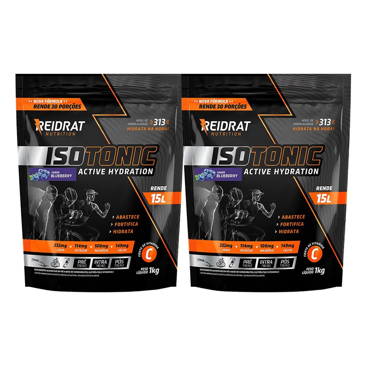 Kit 2X Isotonic Active Hydration - 1000g Blueberry - Reidrat