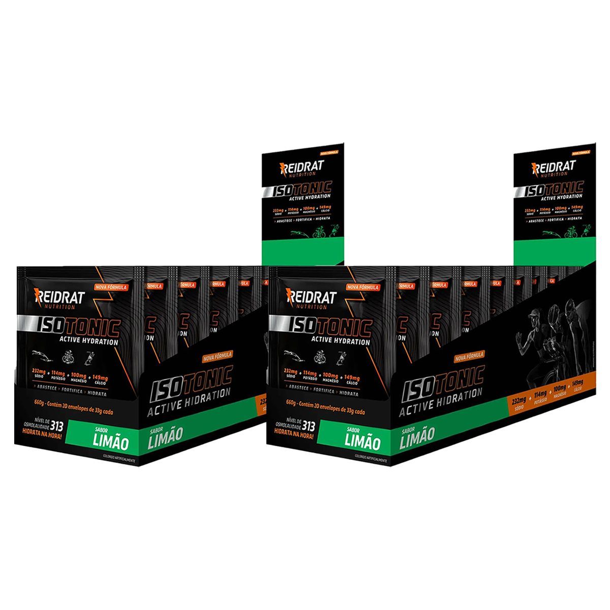 Kit 2X Isotonic Active Hydration - 20 Sach�s de 33g Lim�o - Reidrat