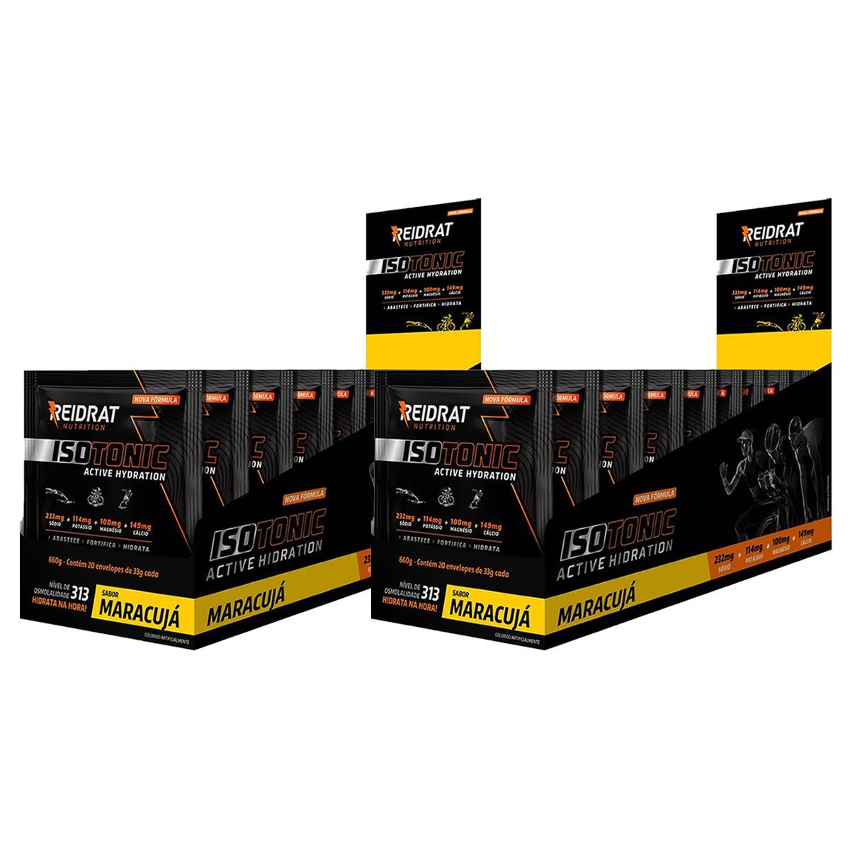 Kit 2X Isotonic Active Hydration - 20 Sach�s de 33g Maracuj� - Reidrat