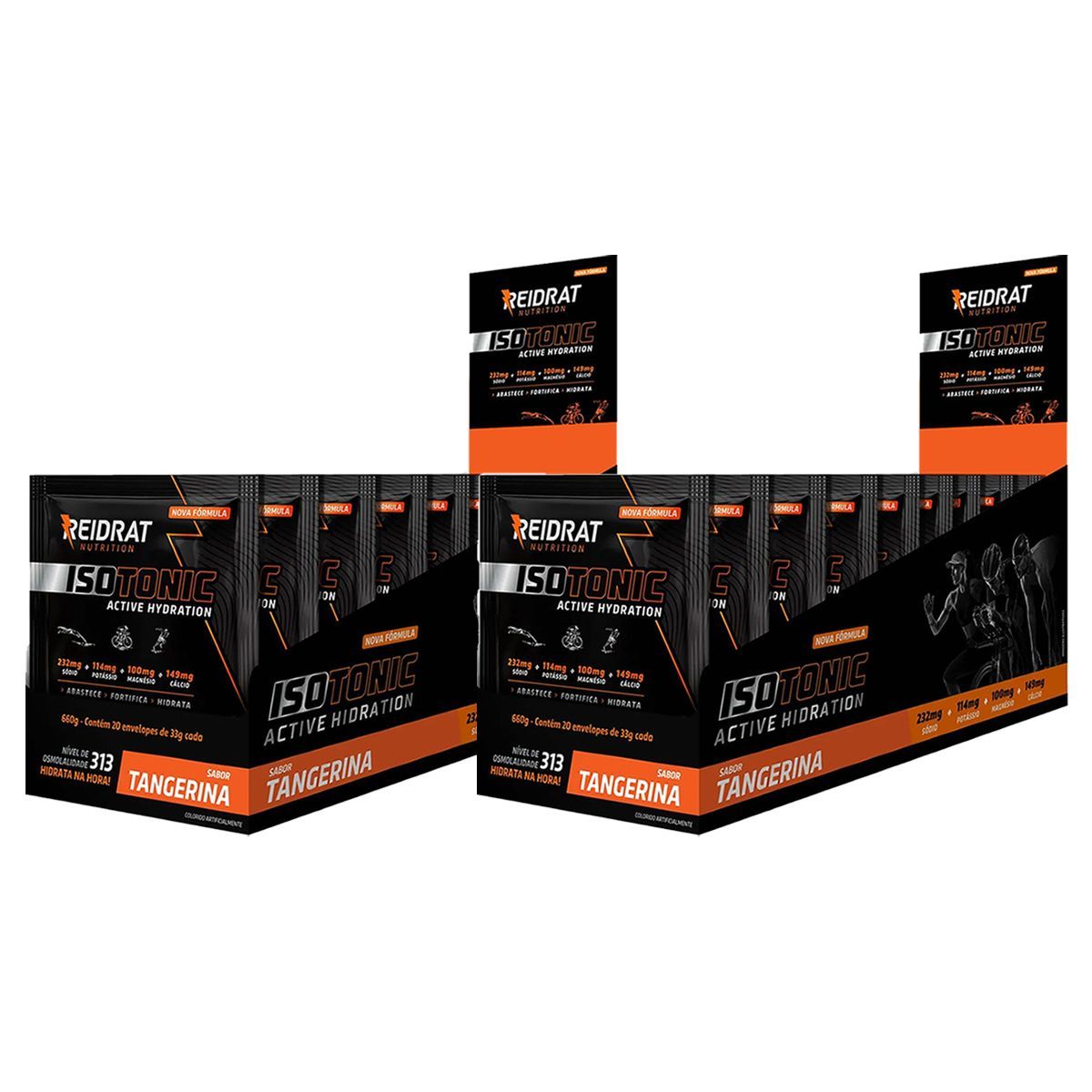 Kit 2X Isotonic Active Hydration - 20 Sach�s de 33g Tangerina - Reidrat Tangerina
