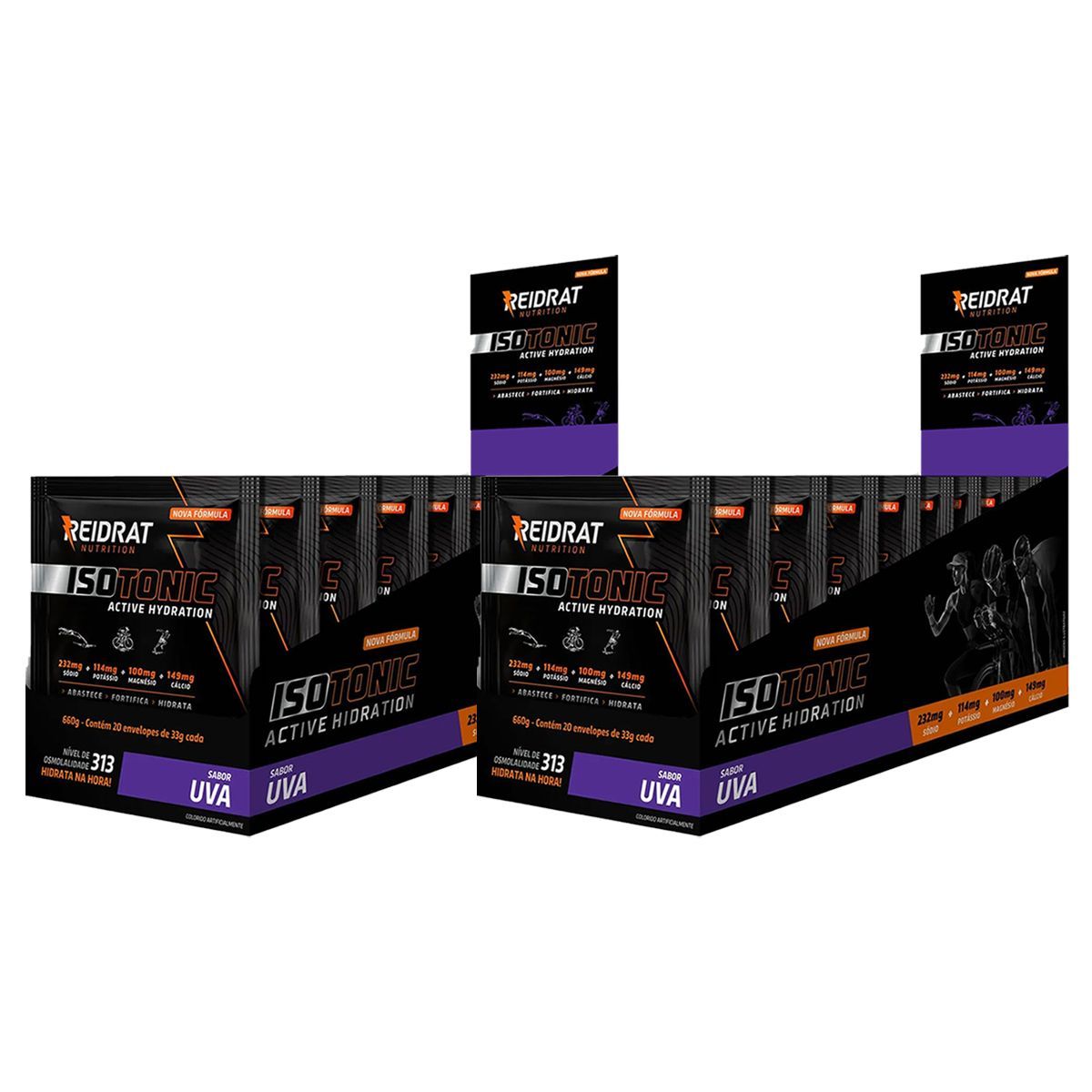 Kit 2X Isotonic Active Hydration - 20 Sach�s de 33g Uva - Reidrat